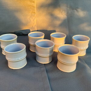 Goblet en bambou blanc bleuté