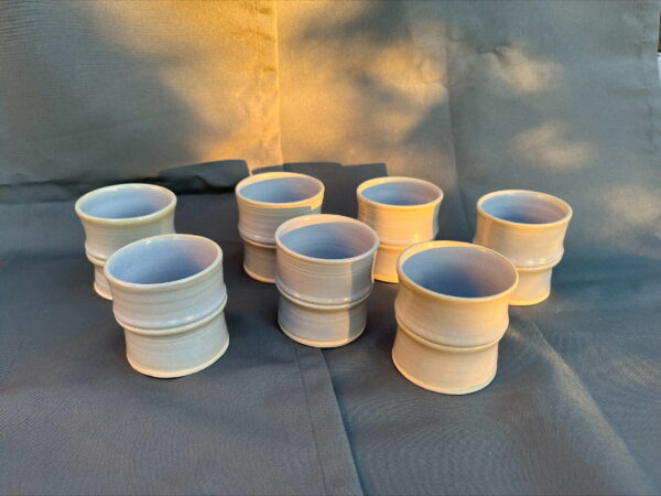 Goblet en bambou blanc bleuté
